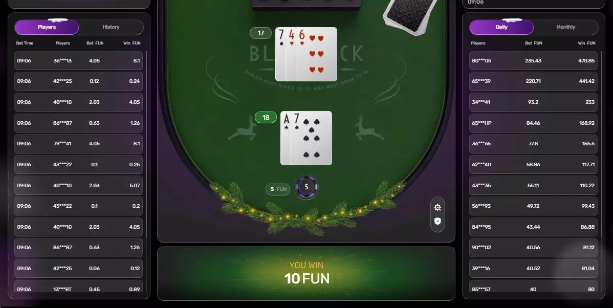 Blackjack by Galaxsys - dealer and player hands on the table