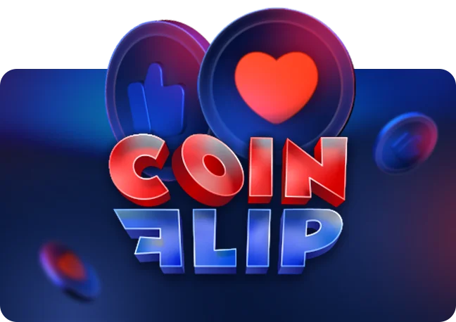 Coin Flip game screenshot - spinning coin with difficulty tier selector