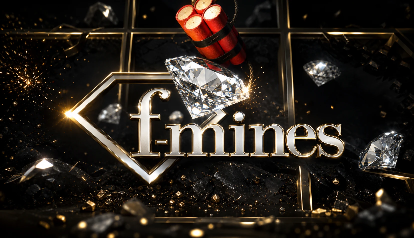 F-Mines gameplay screenshot showing the tile grid before reveal