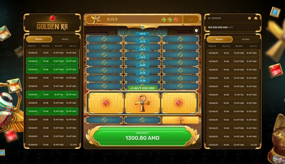 Golden RA screenshot 2 - opened boxes and climbing multiplier