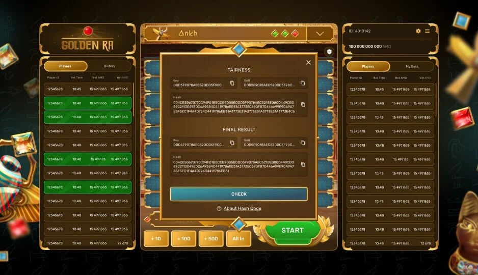 Golden RA screenshot 3 - round result and payout display