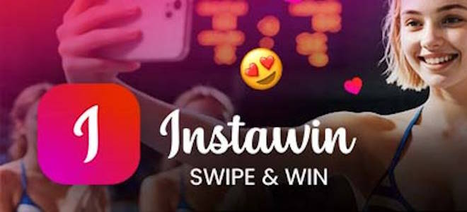 Instawin screenshot 2 - swipe card interface close-up
