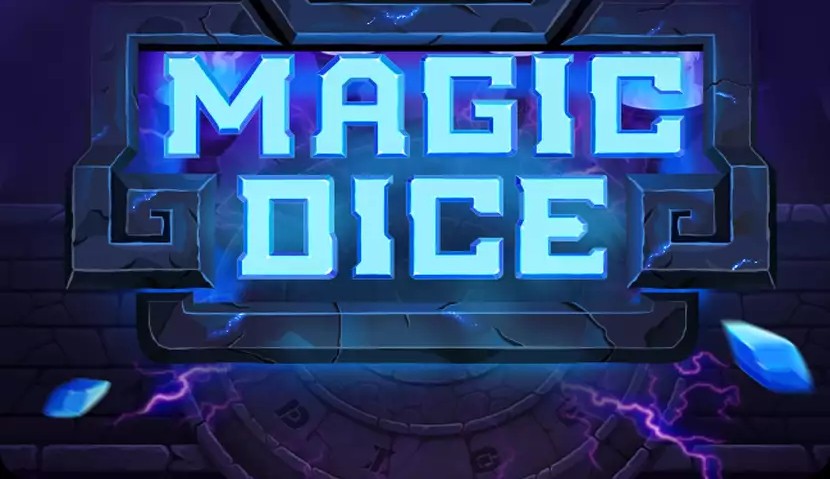 Magic Dice game screenshot - glowing dice inside a stone ritual circle