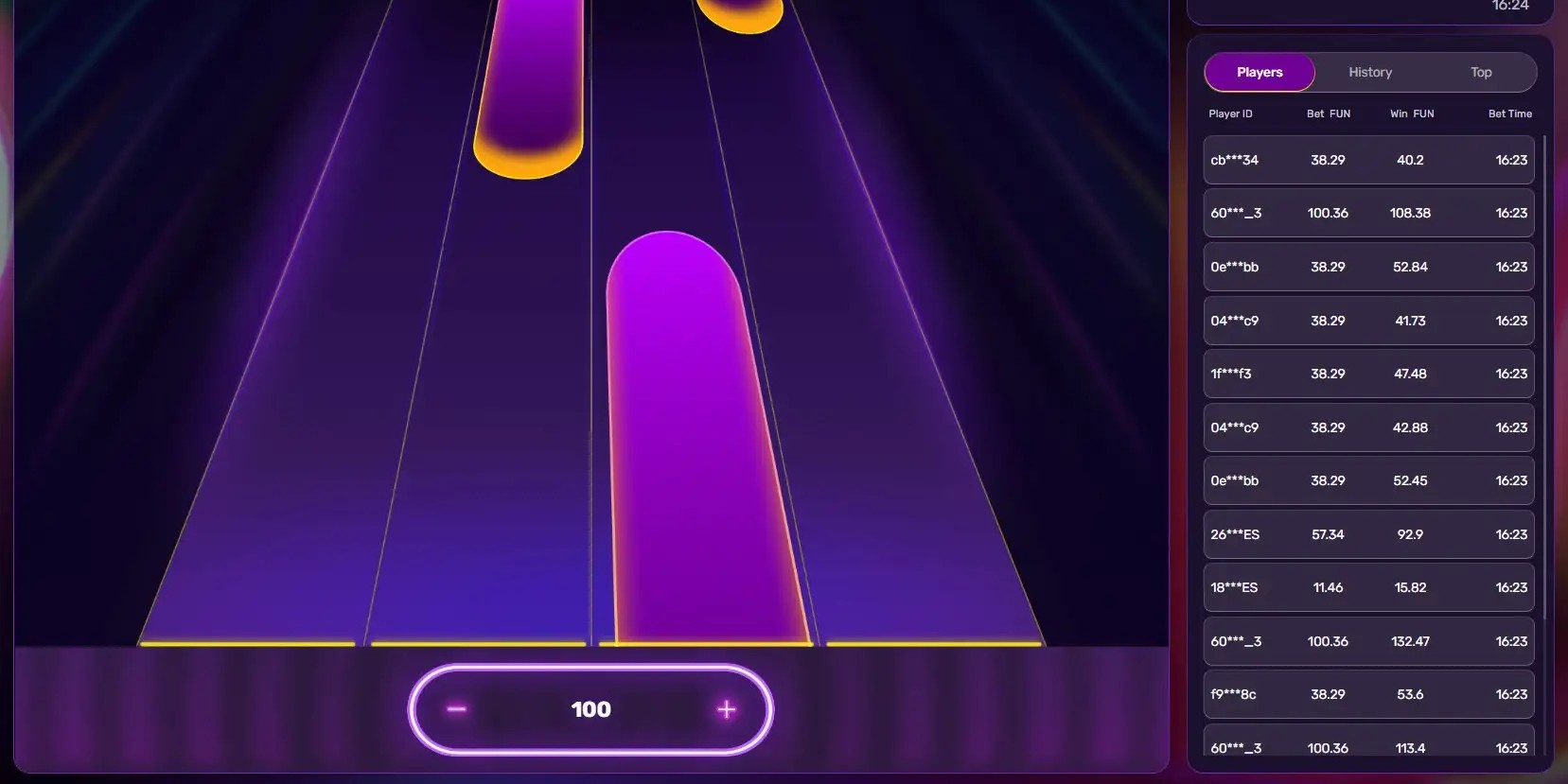 Play Me screenshot 3 - multiplier climbing before cash-out