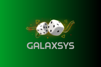 Plinko Dice screenshot 3 - Galaxsys branding with dice on green background
