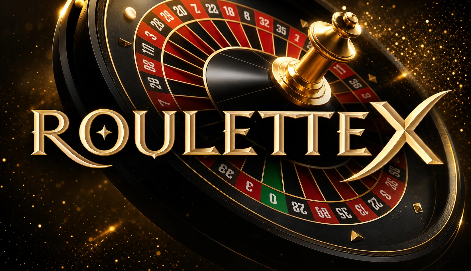 Roulette X logo art over a spinning wheel, developed by Galaxsys