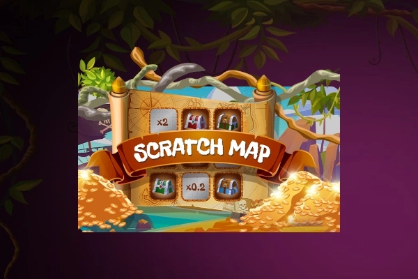 Scratch Map gameplay screenshot showing the pirate map scratch card